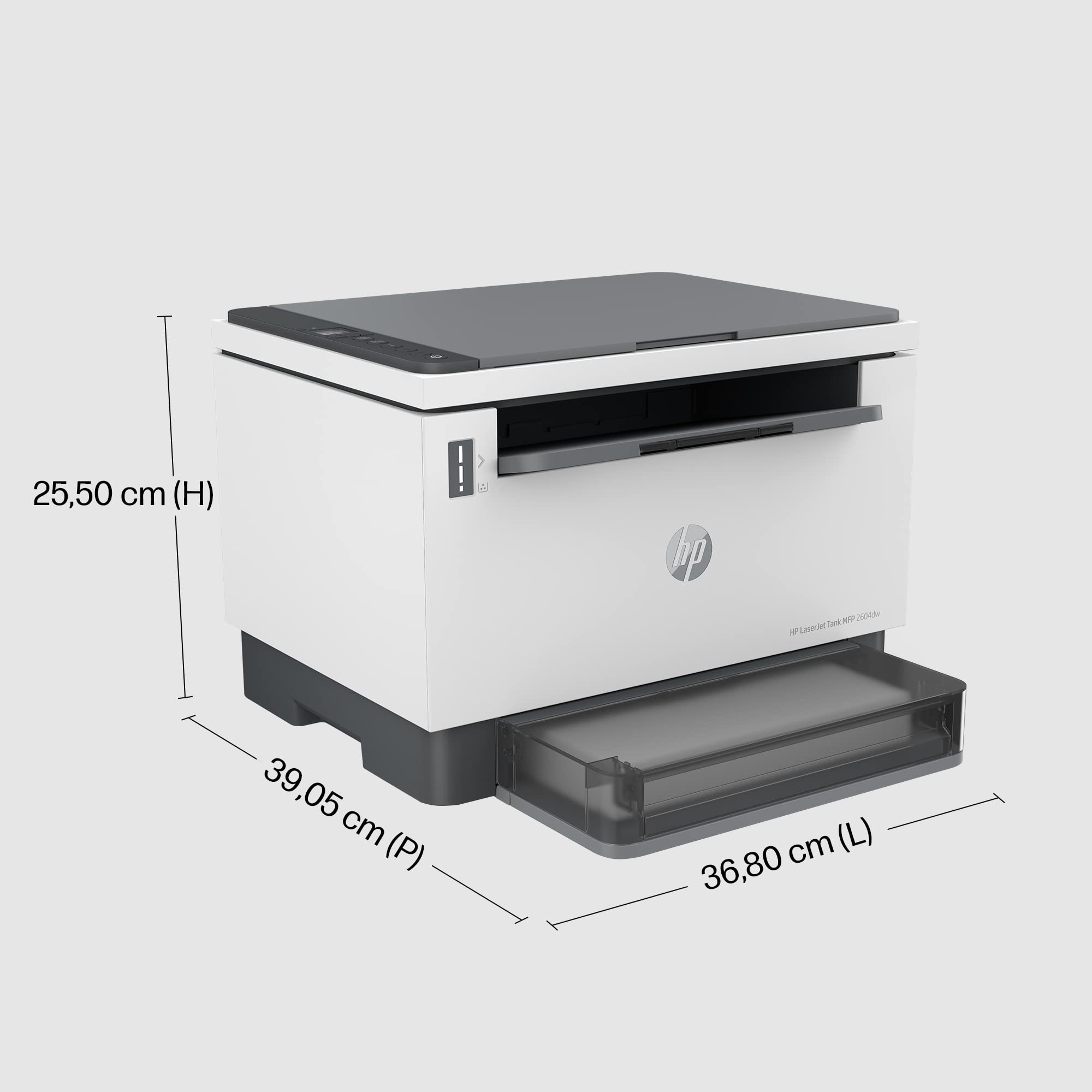 HP Laser Tank 2604dw, 381V0A, Imprimante Multifonction Monochrome, réservoir de Toner intégré, Impression Automatique Recto Verso, 22 ppm, Jusqu’à 5 000 Pages, numérisation A4, Wi-FI, USB, Blanche