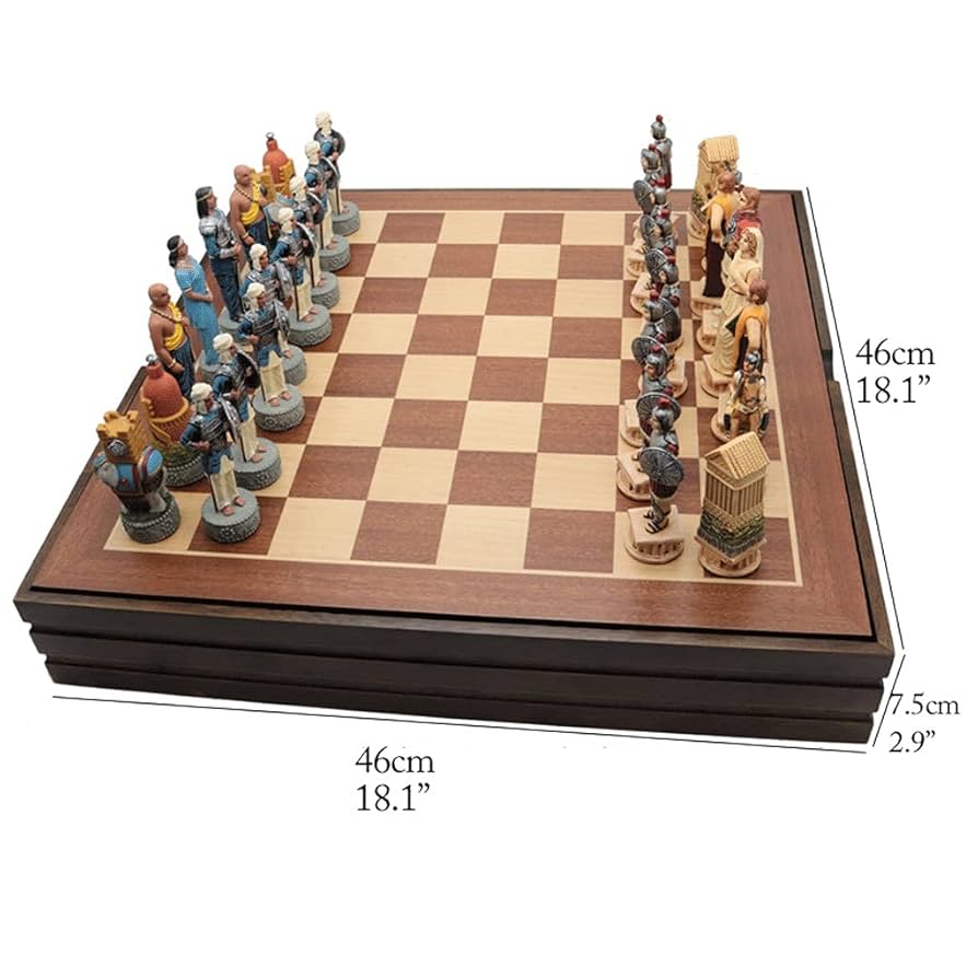 チェス　フランス製　チェス木製駒＆ボード チェスセット 木製 ポーランド製 オリンピア ブラウン Wood
