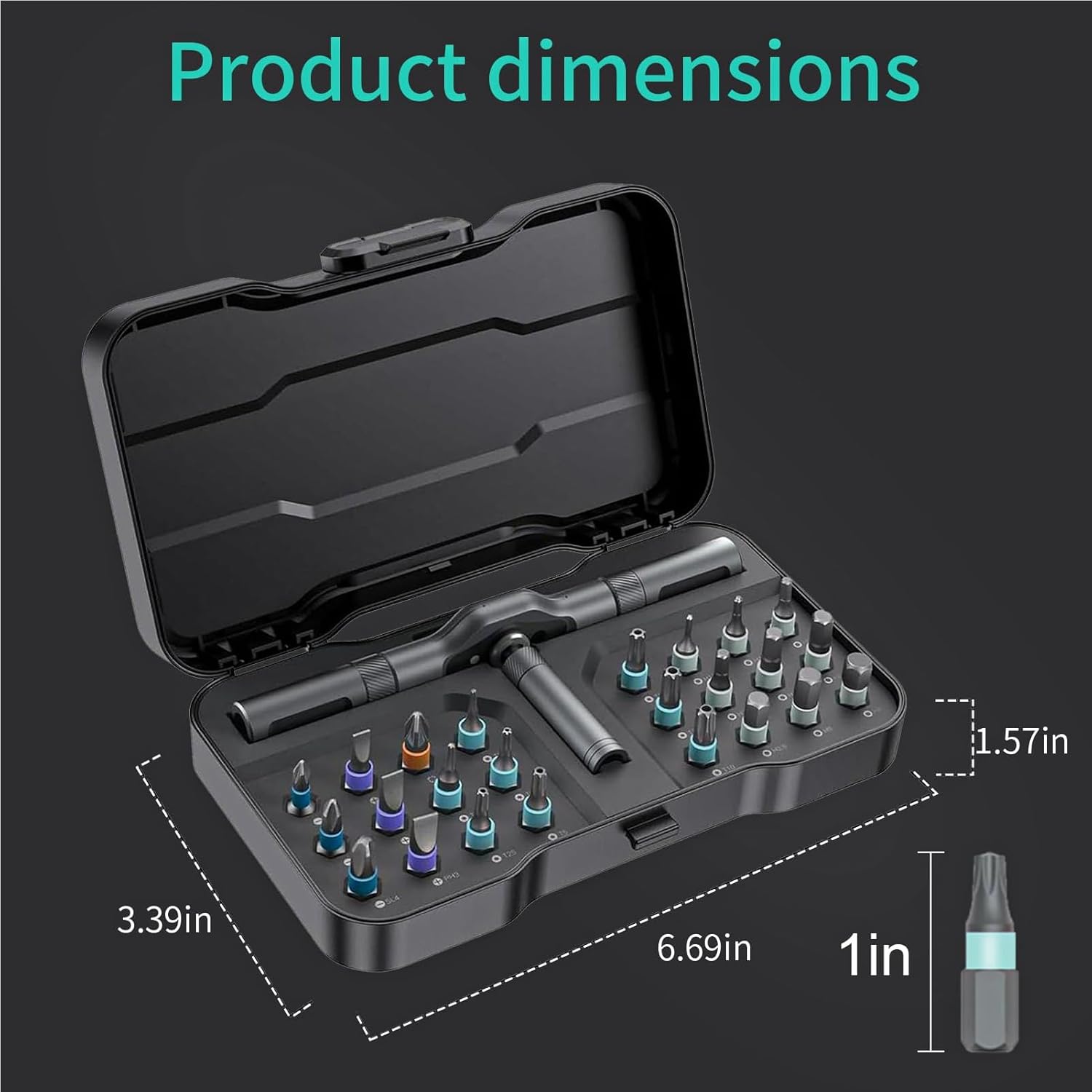 OUKENS 24 in 1 Magnetic Ratchet Screwdriver Set, DIY Screwdriver Set with Detachable Handle, Portable Repair Tool Kit for Furniture Laptop Electronicsv Bicycle Fixion Tool