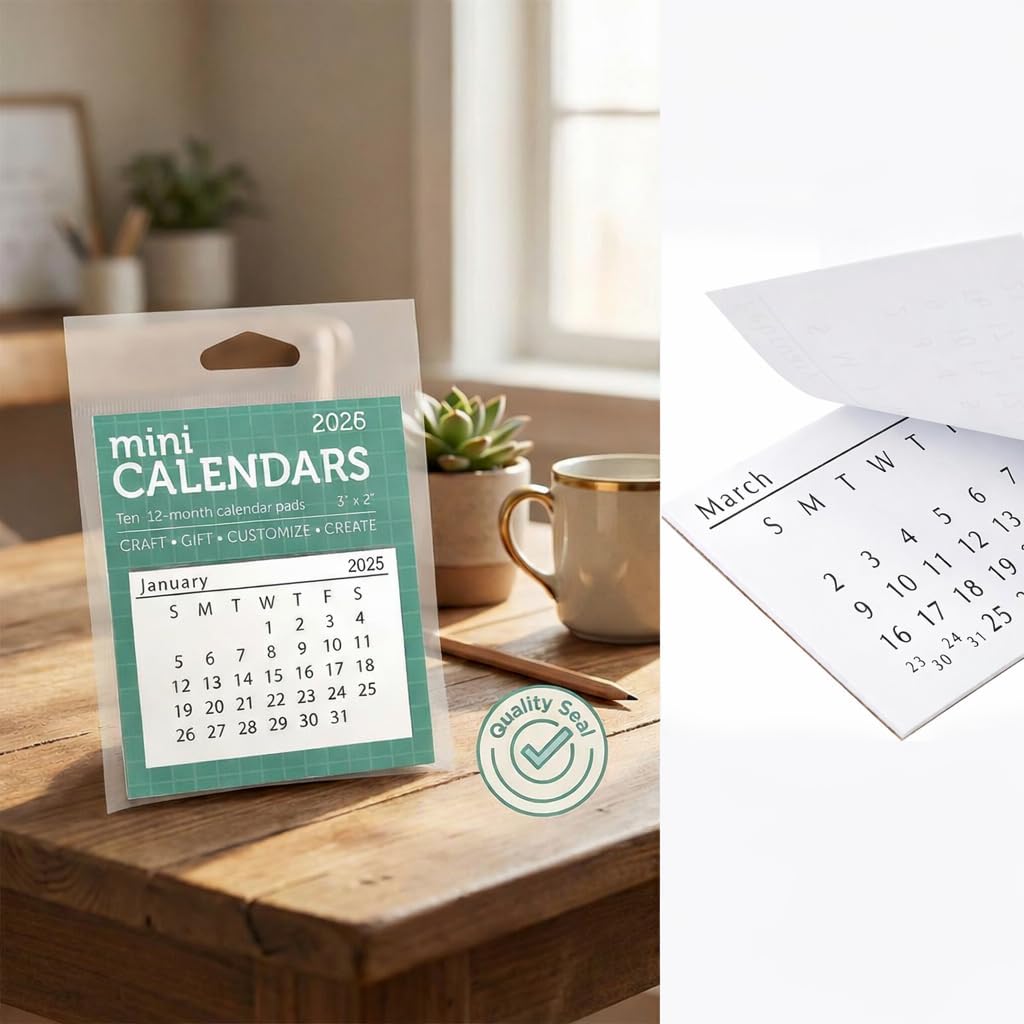 Paper Accents Mini Tear Off Calendar Pads 2026, 3 x 2 Inch, Scrapbooking Calendar Tabs, Monthly Tear Off Pages for Planners Journals and Paper Crafts, 10 Pack image 5