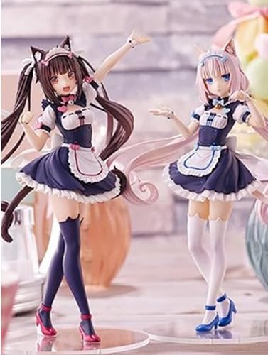 Miniatura 5 de LUNK Figura de acción de anime de 7.9 in, escultura de chocola y vainilla, figuras de modelo, lindas y hermosas series de chicas