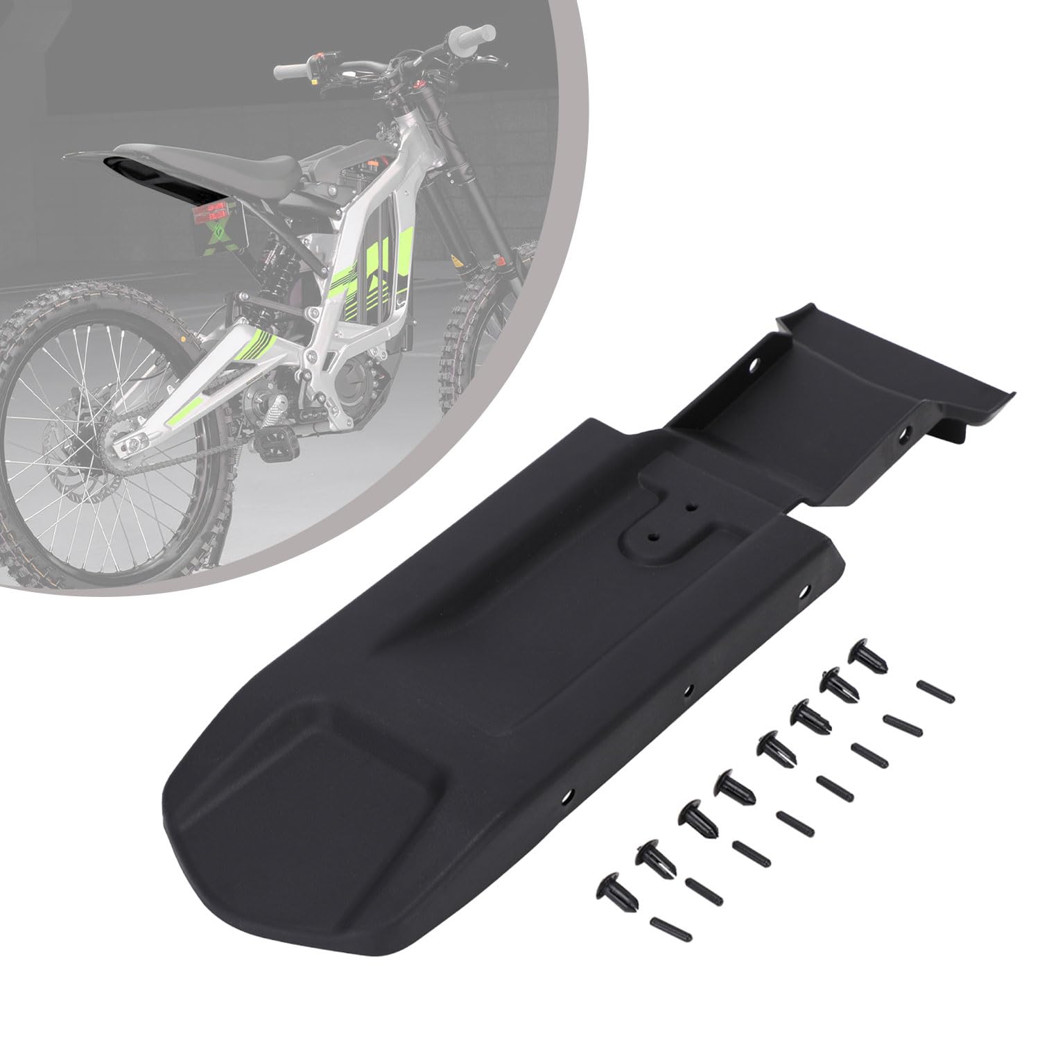 Motorrad Hinten Schutzblech Innenplatte,Hinten Sitzbank Schutzunterlage,Schützende Hintere Kotfluegel Schmutzfänger für Sur Ron Light Bee X/S-Schwarz