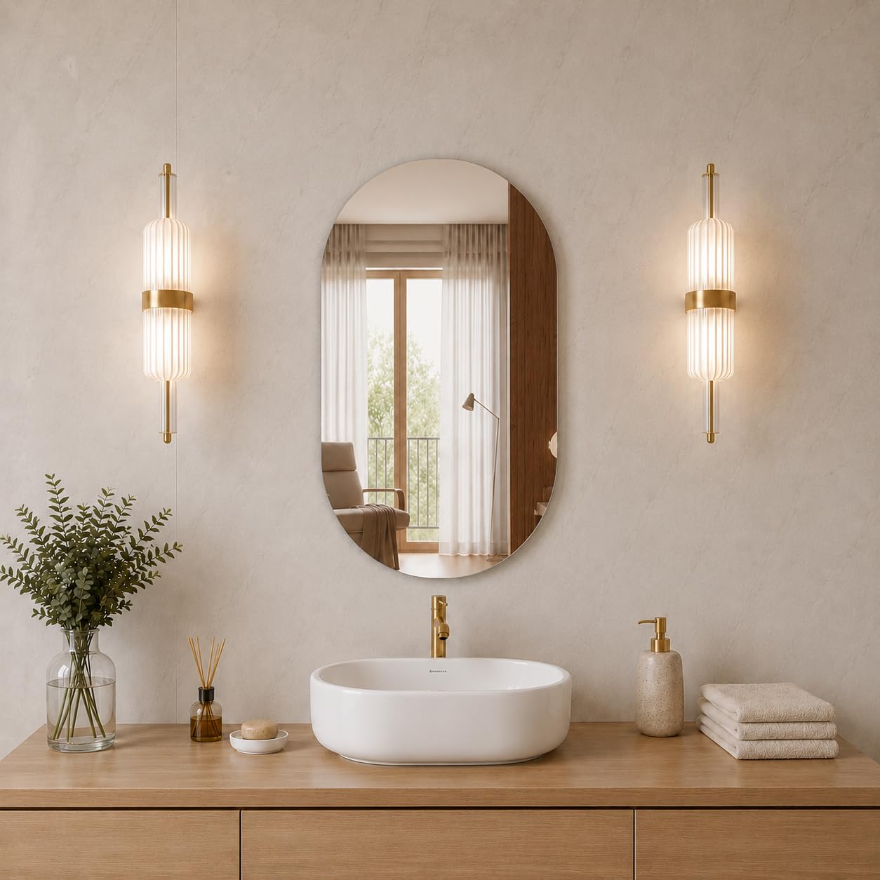 NEVEX LED Wall Mirror - Frameless Vanity Mirror with Light -7