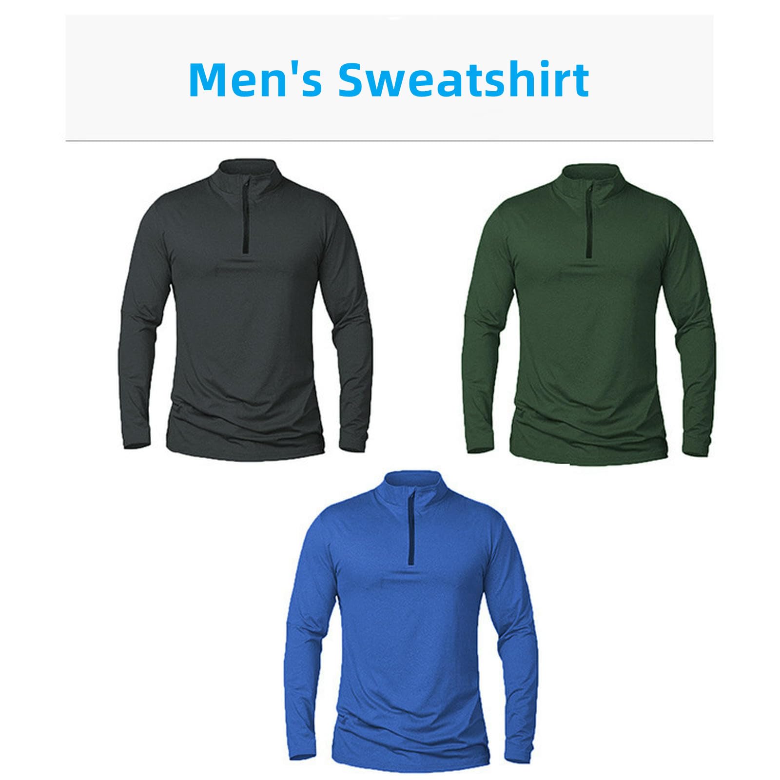 Męskie t-shirty męskie do połowy zamek fitness stójka koszulka z długim rękawem, oddychająca koszulka do biegania na świeżym powietrzu i sportowa