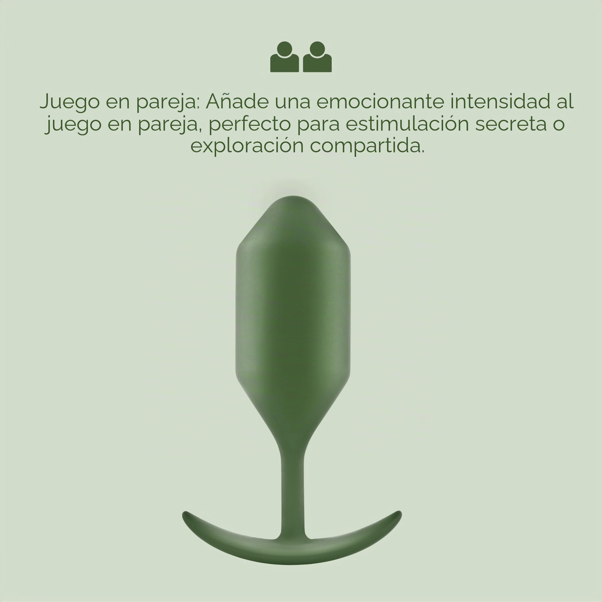 b-Vibe - The Snug Plug 4 - Verde militar - Enchufe anal de 257 gramos que cuenta con una base acampanada y bolas pesadas