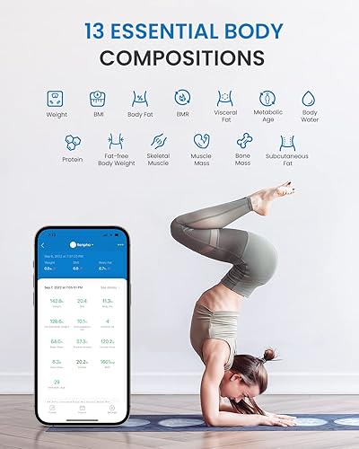 Miniatura 4 de RENPHO Báscula de viaje para peso corporal, mini báscula de baño y báscula de equipaje RENPHO
