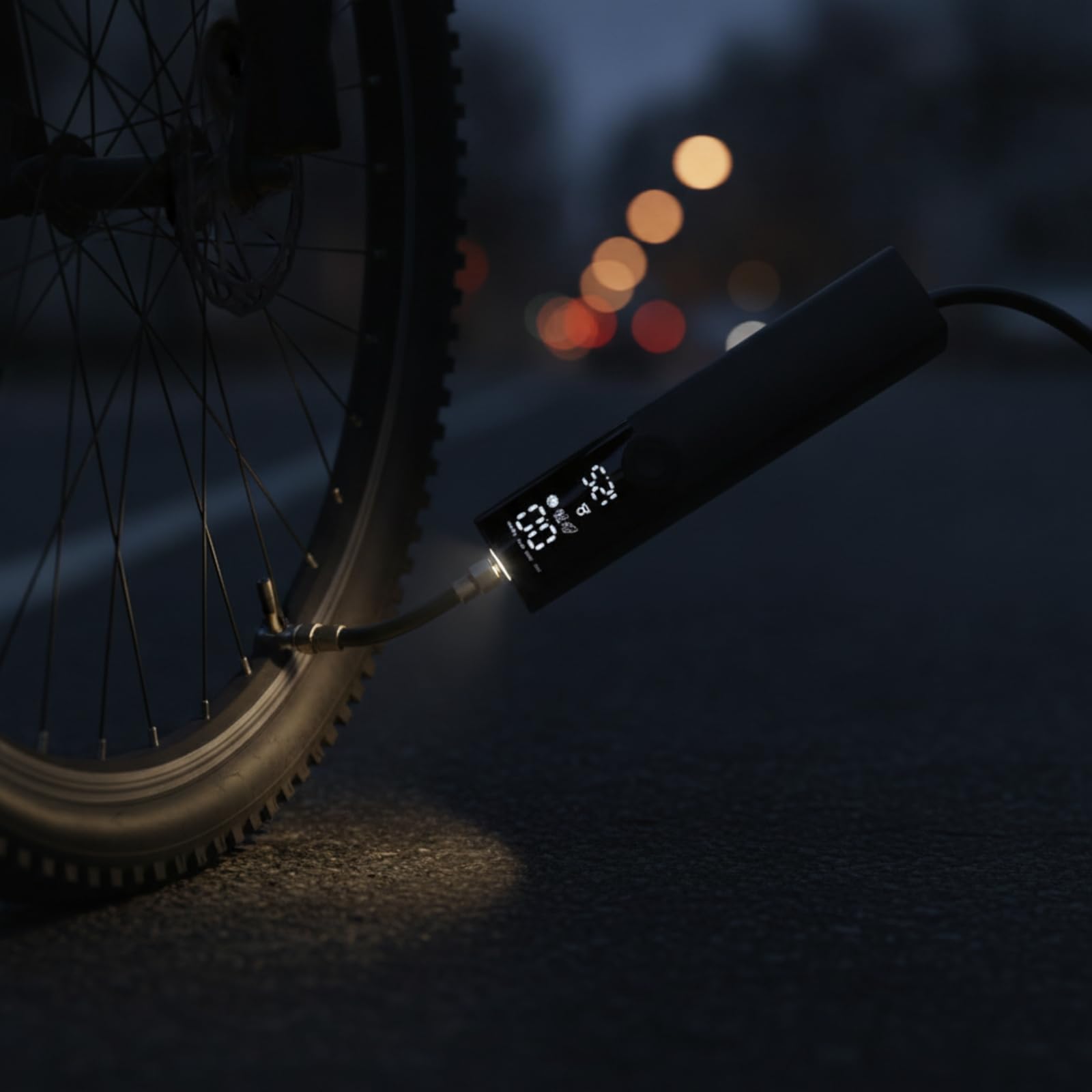 Qianly Bomba de Bicicleta Portátil Inflador Portátil Digital Bomba Neumáticos Eléctrica Compresor Ligero Fácil tar Operación con un Botón Adecuada para Ciclismo Patinetes Uso Doméstico Ajustes