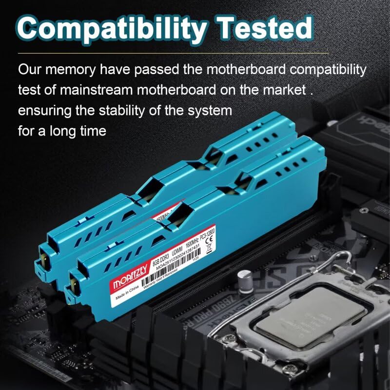 Moaffzey 16GB(2x8GB) DDR3 RAM 1600MHz PC3-12800 CL11 Desktop