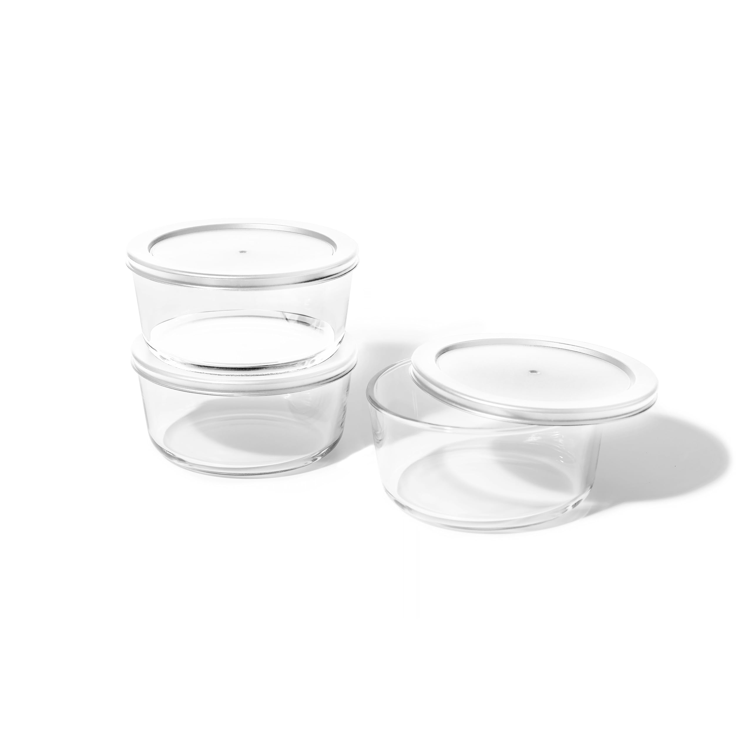 DURA LIVING 6-Piece Glass Food Storage Containers Set (3 Containers + 3 BPA-Free Lids) | 4-Cup, Leakproof | Microwave, Freezer, Oven Dishwasher Safe | Ideal for Meal Prep Pantry Organization