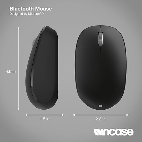 Miniatura 4 de Incase Mouse Bluetooth diseñado por Microsoft, compacto, cómodo, uso con mano derechaizquierda, rueda de desplazamiento de 4 vías, mouse inalámbrico