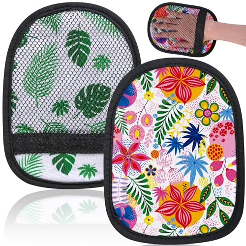 codree 2 Pcs Sand Wipe Off Mitts Hawaii Theme Sand Remover for Beach Beach Sand Remover Cleaner Mitts Bag Beaches Travel Mitt for Outdoor Activities Volleyball Sandboxes