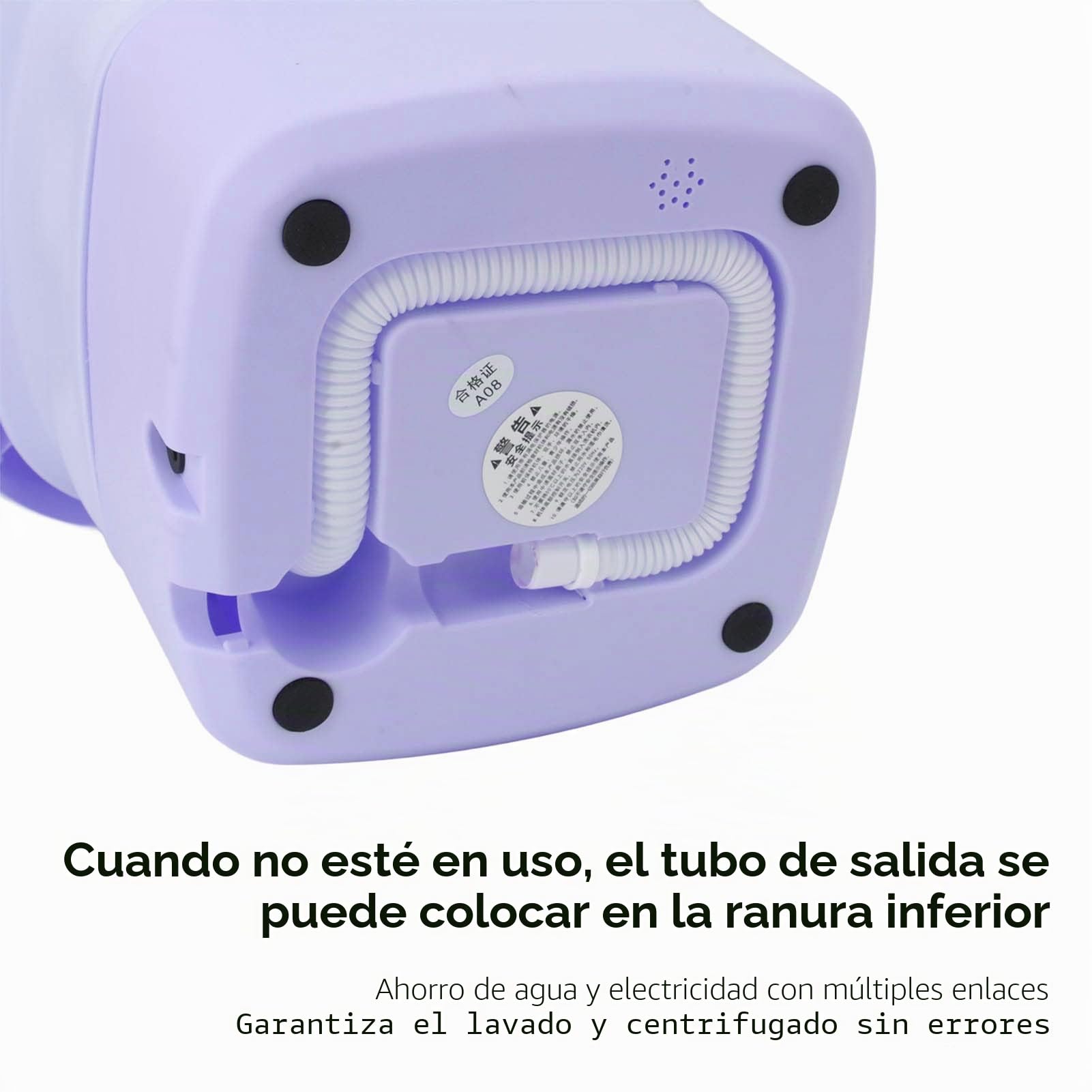 Fockety Lavadora Portátil, Mini Lavadora Plegable de 6,5 L con Secador Giratorio y 3 Modos, Lavadora Portátil Semiautomática de Limpieza Profunda para Caravana, Camping, Apartamento (Púrpura)