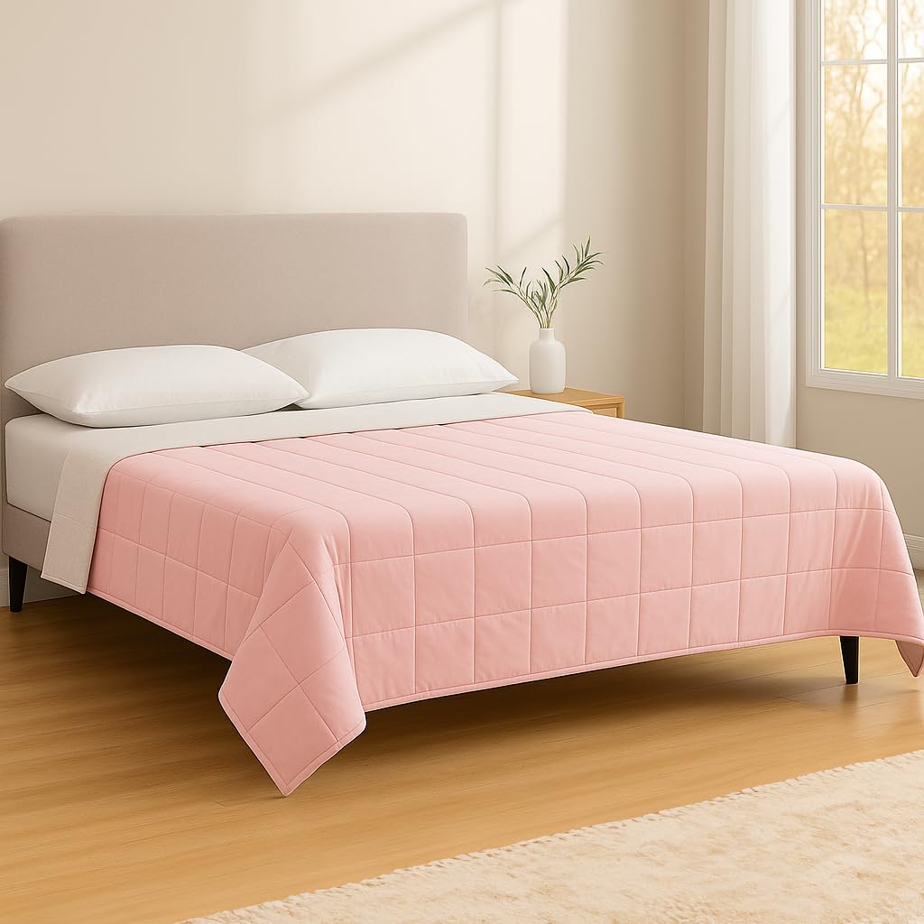 Harbour Housewares Gewichtsdecke 150x200cm 8kg Rosa 7-Lagen-Konstruktion mit Glasperlen