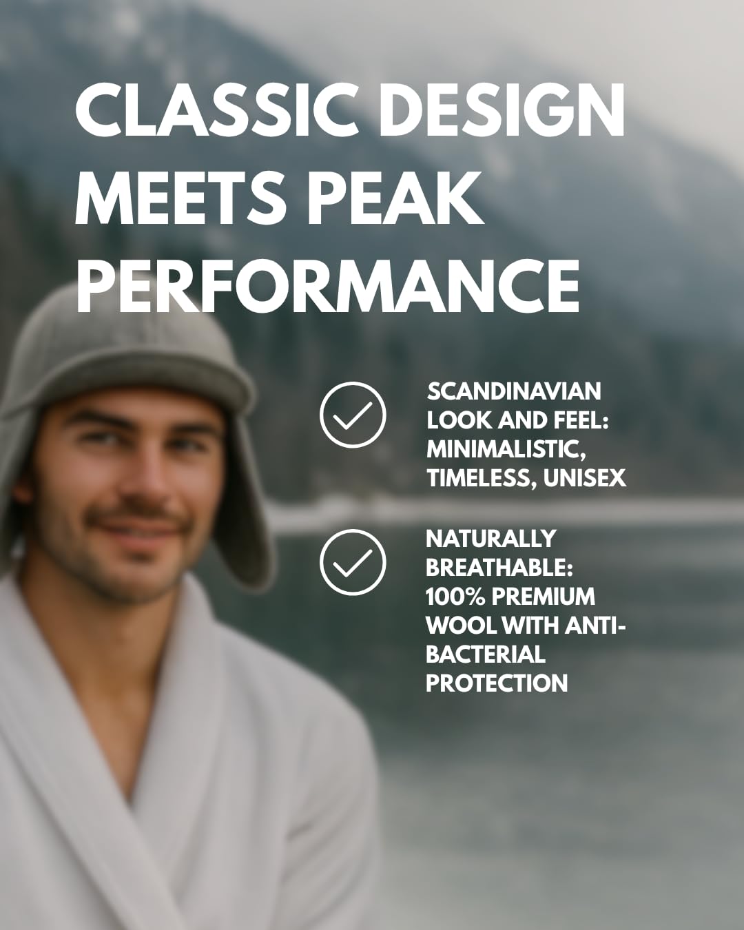 frihed.® Saunahut Pro Steingrau aus doppeltem Wollwalk - 100% Schafschurwolle - High End Sauna Accessoire für Männer und Frauen - besonders robust - Made in Lüneburg