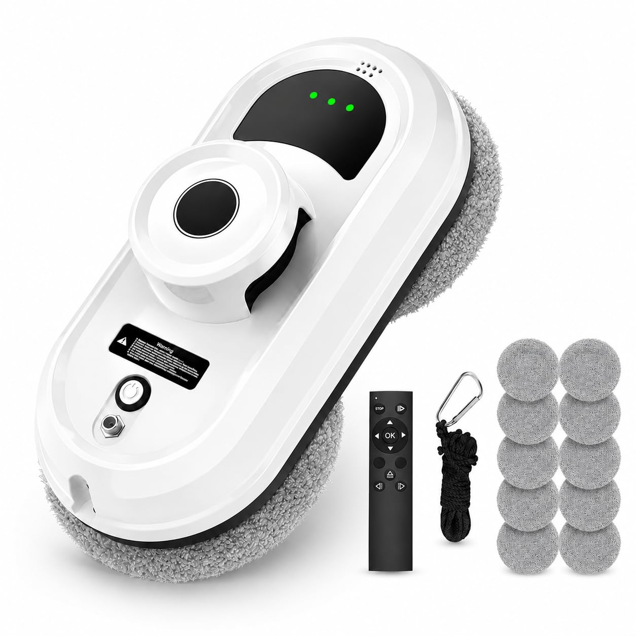 Robot limpiador de ventanas, succión de 5600 Pa, planificación inteligente de caminos, detección de bordes, sistema anticaídas, cuerda de seguridad de 4 m, ideal para ventanas altas, azulejos y