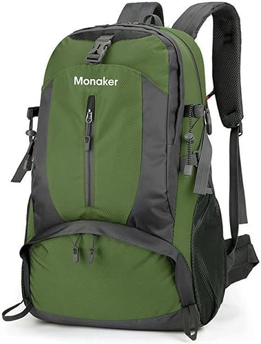 Mochila de senderismo de 40L con compartimento separado para zapatos y soporte de cintura, diseño de múltiples bolsillos, silbato de emergencia,