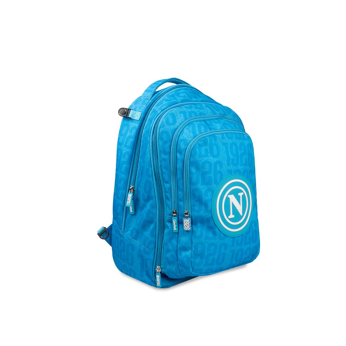 Colourbook Zaino Trolley Scuola Napoli Ufficiale 4 in 1 Con Pallone (Azzurro)