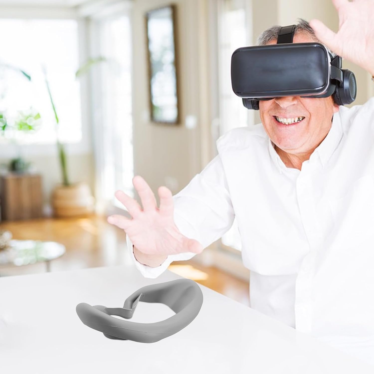 Vaguelly Breathable Silicone Vr Mask with Nose Pad for Vr Headset Accessories, Light Blocking and Comfortable Facial Cover for Gaming and Exercise