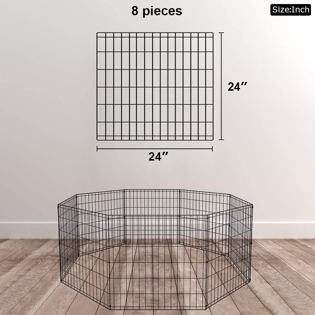 Foldable Metal Dog Playpen Pet Puppy Playpen Dog Pen Indoor Outdoor 8