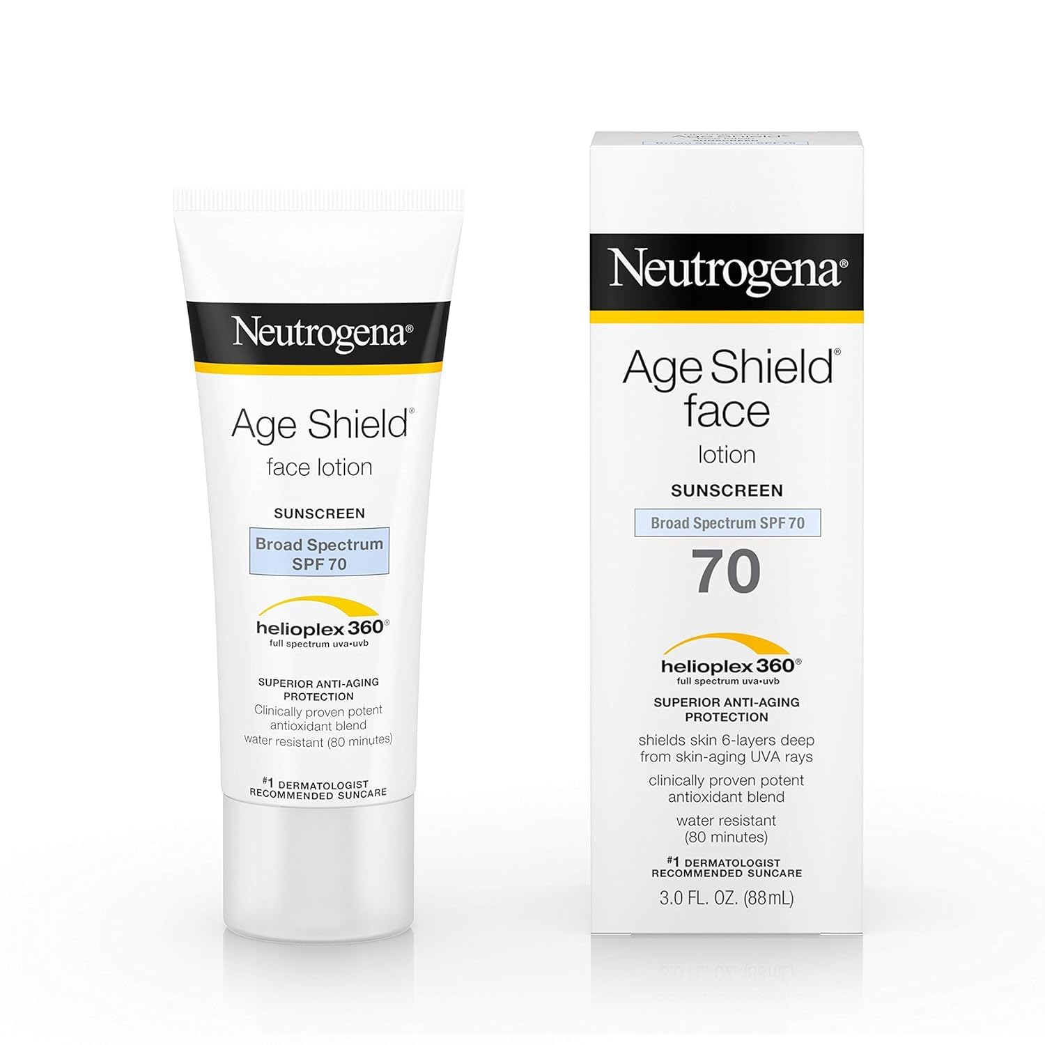 Age Shield Face Sunblock Spf 70-3 Oz Cream For All Skin Type