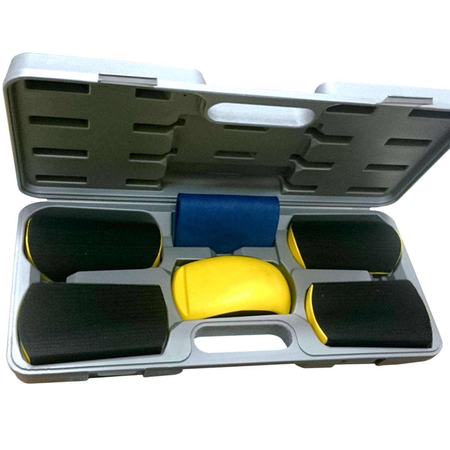 SIO Juego de Tacos de Lijado Profesional 6 Piezas 150 mm – Tacos Planos, Cóncavos y Convexos para Carrocería, Pintura y Reparación de Superficies – Soporte para Discos y Lijas de 150 mm