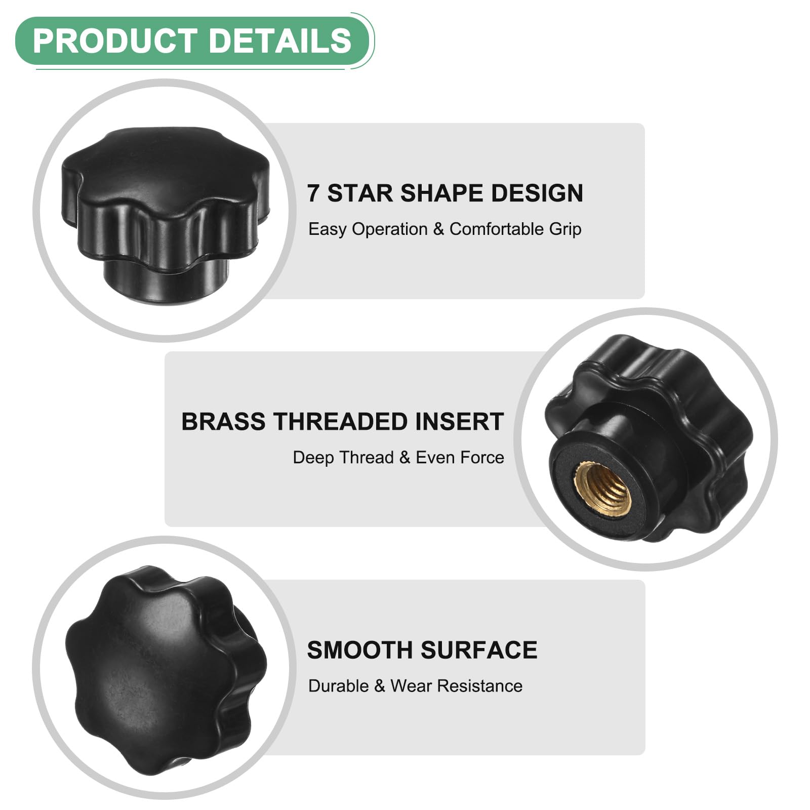 M METERXITY 4-Pack 7 Star Knobs - Image 2