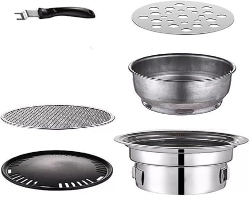 Miniatura 5 de Parrilla de carbón para barbacoa, cocina de acero inoxidable, estufa de cocina portátil, horno plegado de carbón sin humo, acero inoxidable para