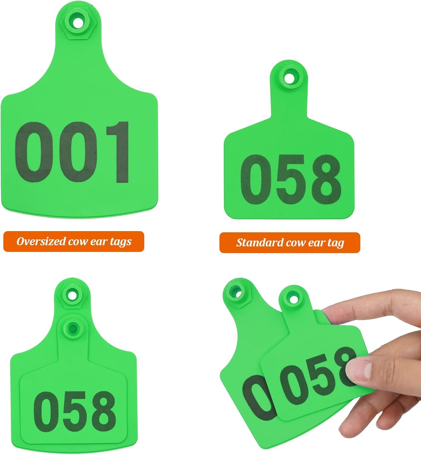 Plastikowe nauszniki dla zwierząt gospodarskich, kozy, świnie, wielokolorowe, wiele rozmiarów, opakowanie 100 szt. (czerwony 6 x 7,5 cm (2,36 x 2,95 cala), 001-100)