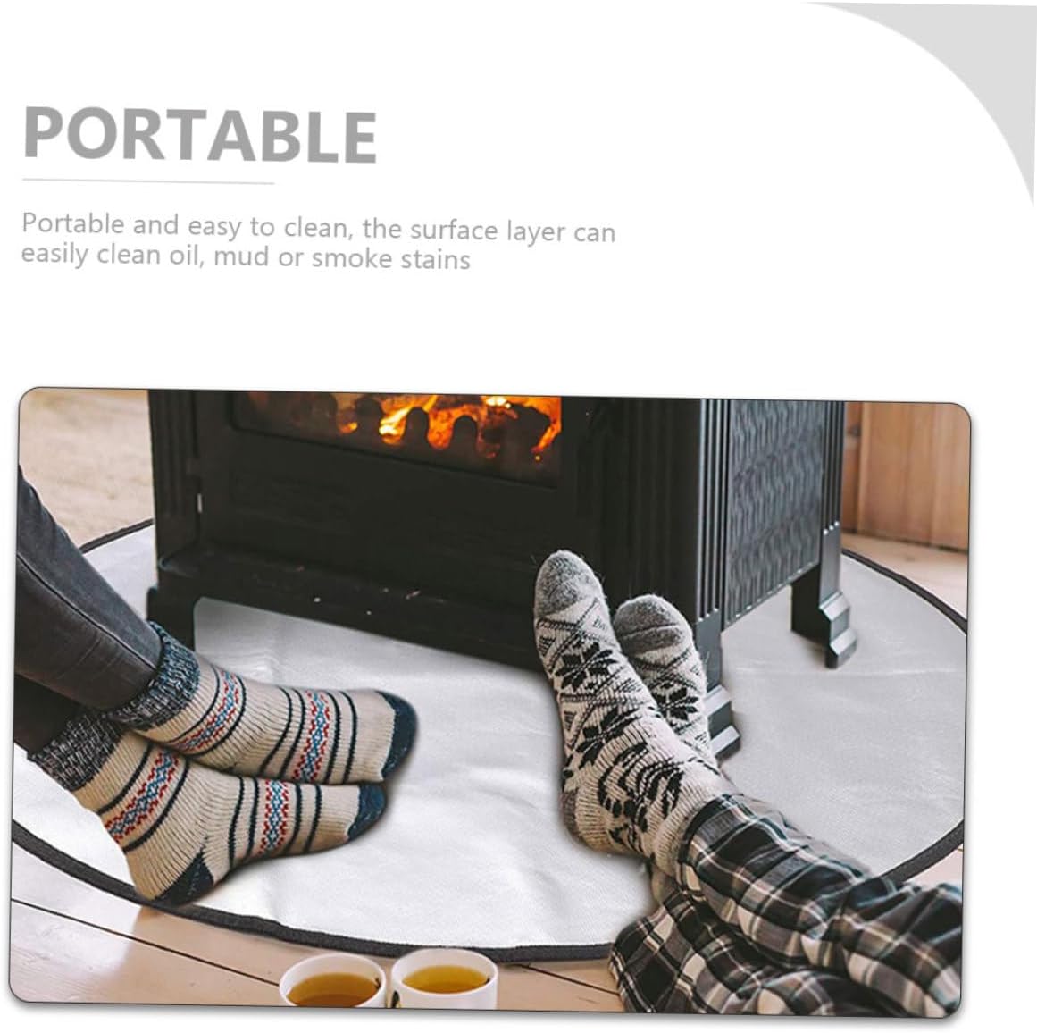 COHEALI Heat Resistant Fire Pit Mat Outdoor Fireproof Grill Pad for Patio Deck Grass Protection Multi-Function Stove Accessory with Oil and Corrosion Resistance Easy to Clean Reusable