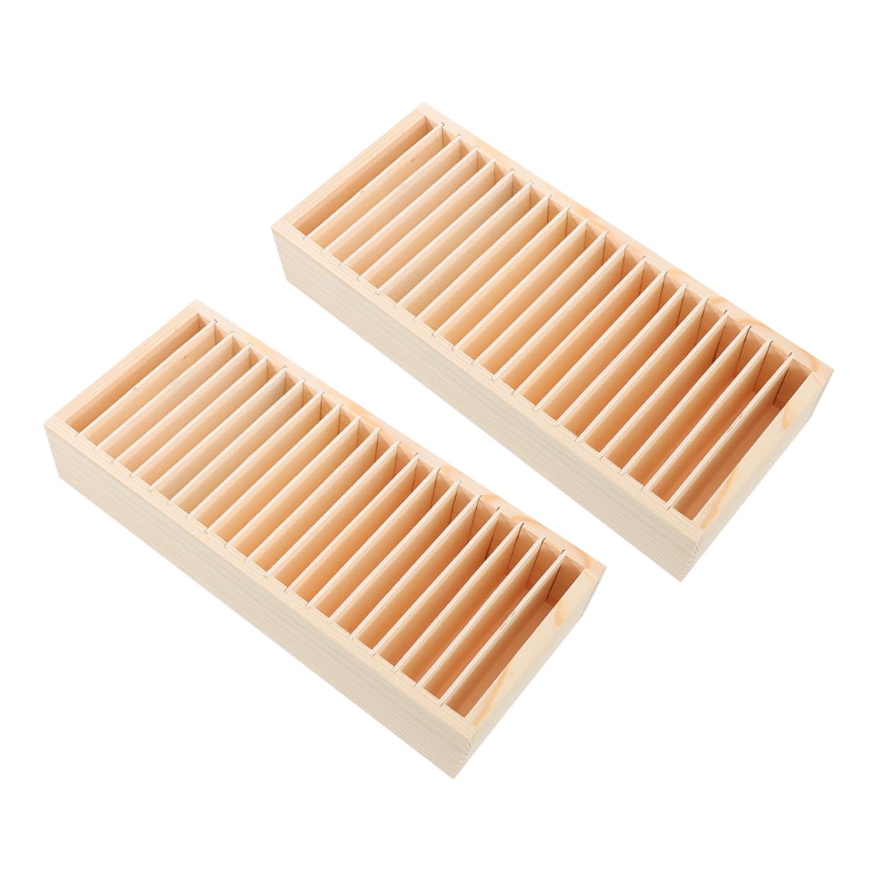 Boîte de Rangement en Bois Compartimentée 2 Pièces pour Cartes