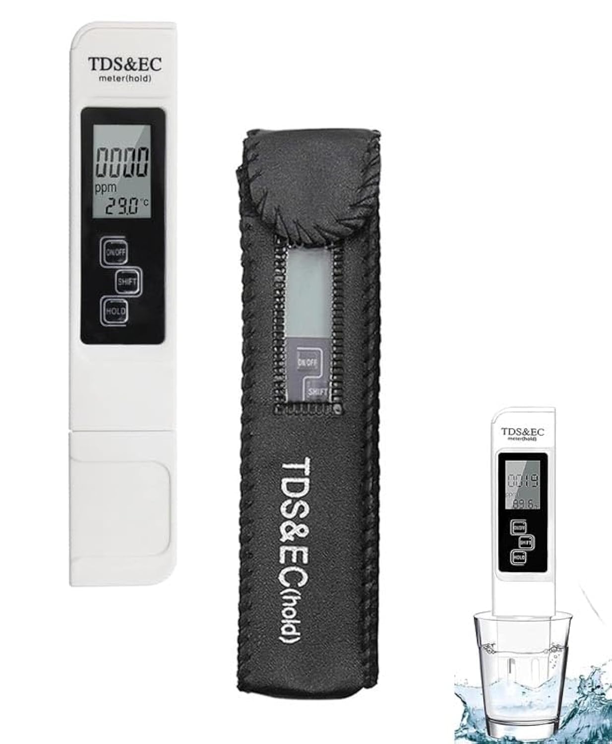 TDS Meter Digital Water Tester 3 in 1 TDS, Temperature and EC Meter 0-9999ppm Accurate and Reliable PPM Meter for Hydroponics, Drinking Water Quality, Tap, Well, Swimming Pool, Aquarium