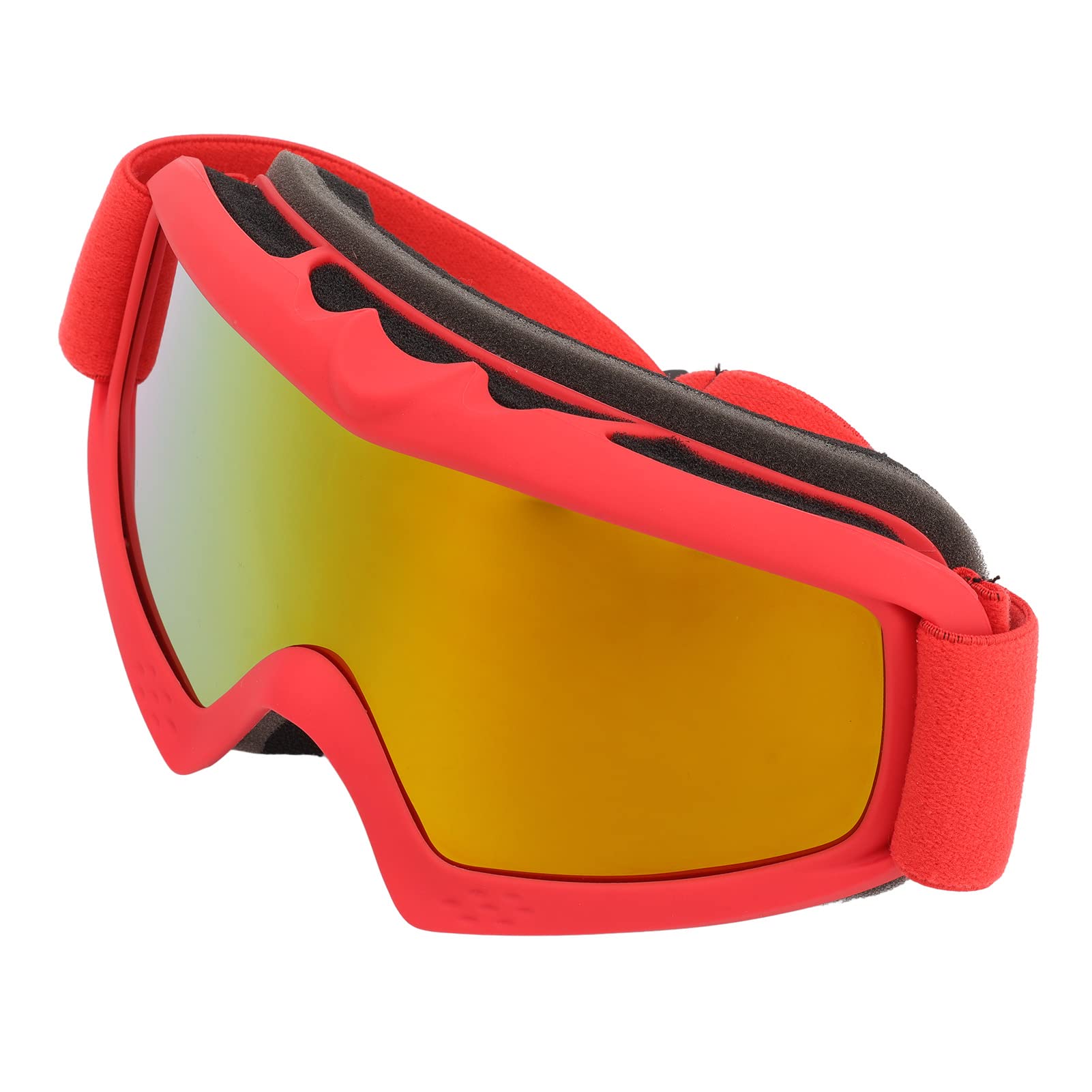 Lunettes De Ski pour Enfants - Lentille De Revêtement HD Protection UV Résistance Aux Chocs Lunettes De Neige Réglables pour Le Ski(Rouge)