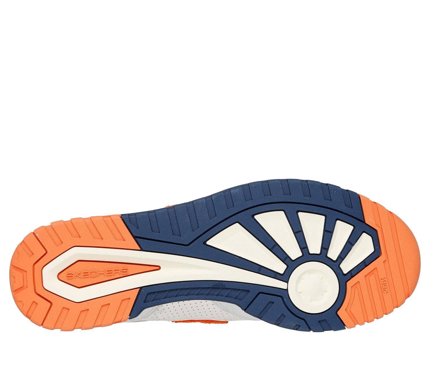 Skechers Herren S-1992 Turnschuhe, Natural Leather/Suede/Mesh/Orange Trim, 46 EU – Ansicht 2