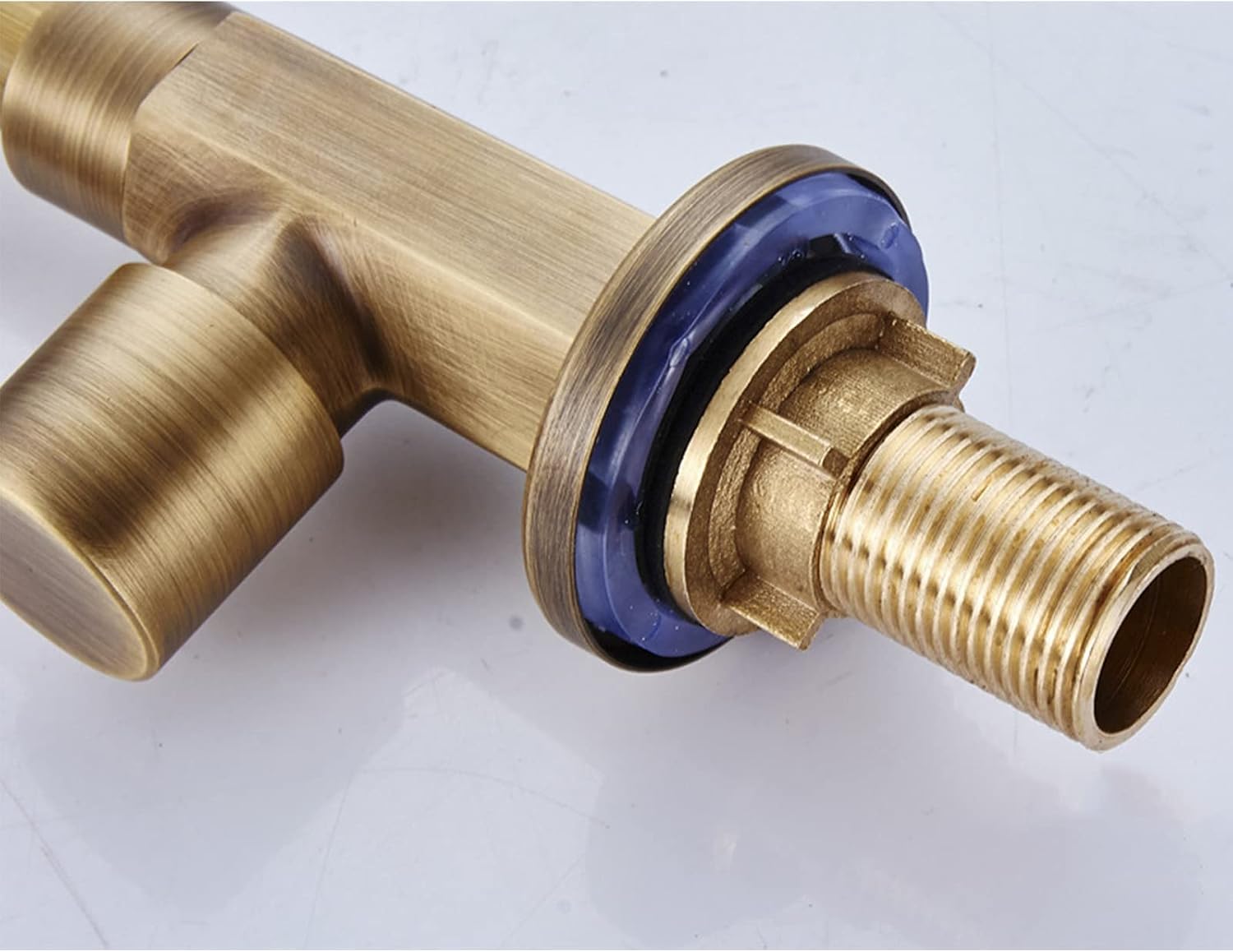 Kitchen Antique Brass Single Cold Water Sink Taps, Handle Hole 360 Degree Swivel Faucet