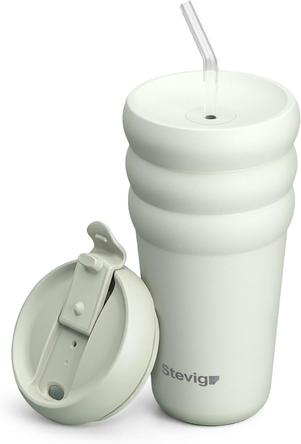 3 Bubble Two-Cap Straw Tumbler Çelik Termos 600 Mililitre Lightest Sky ST-247