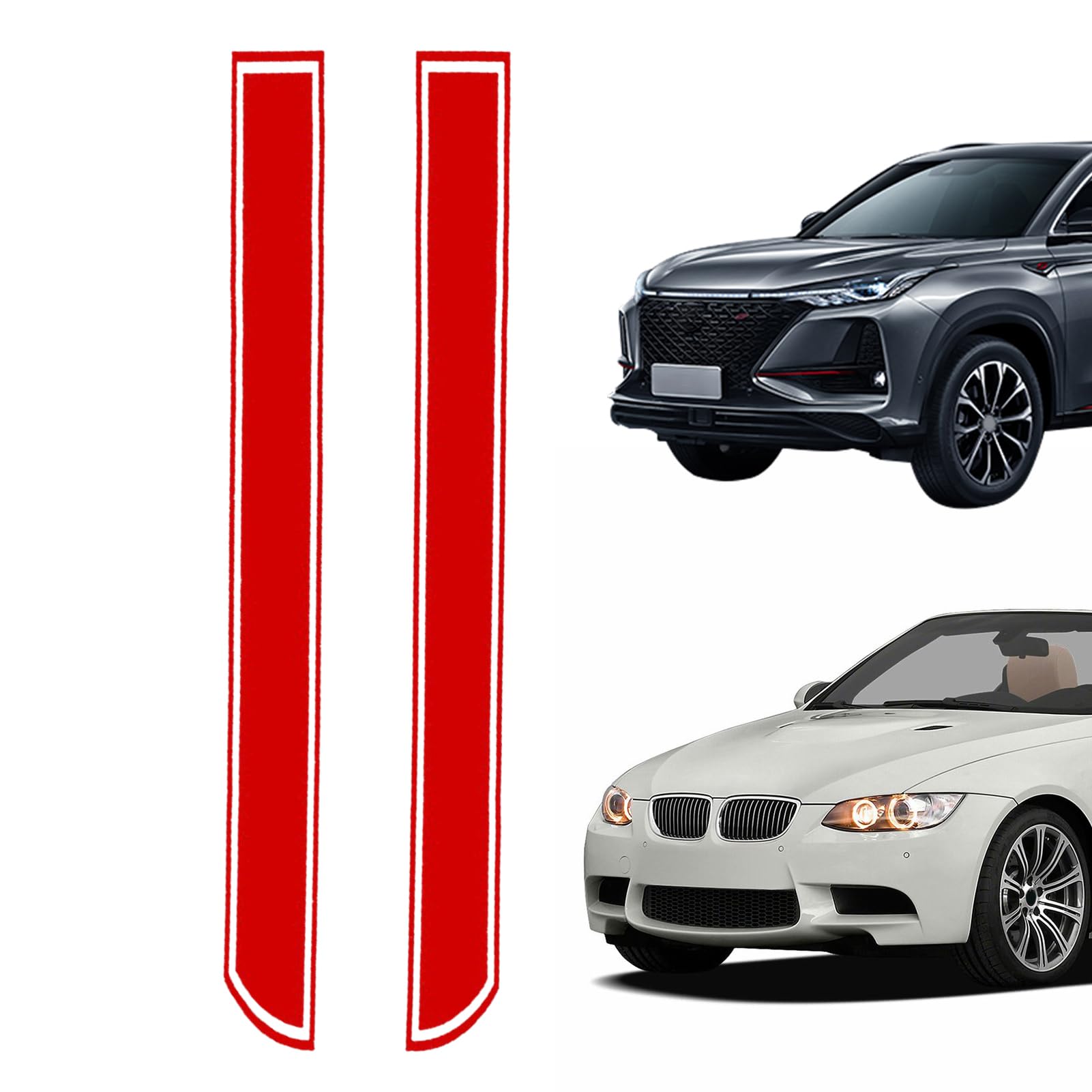 Yunfang A271 Red Stripe Decals For Hood | Eye-Catching -Adhesive Car Stripe Decal,Automotive Trim Supplies For Off-Road Vehicle, Trucks, Minivan, Racing Car, Suv