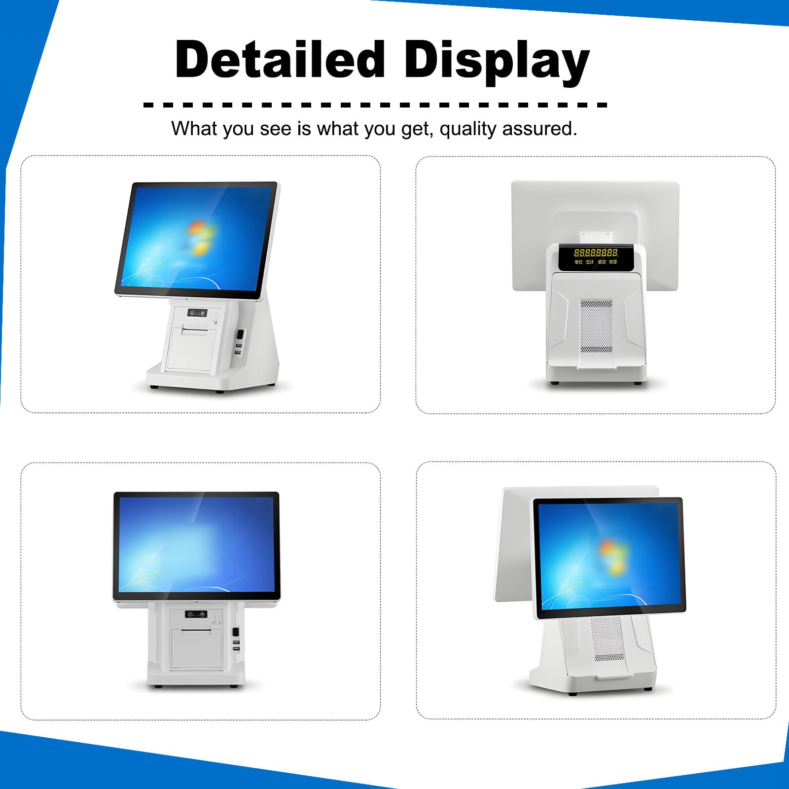 Caja Registradora TPV Todo en Uno con Pantalla Táctil, Impresora Incorporada, Windows White