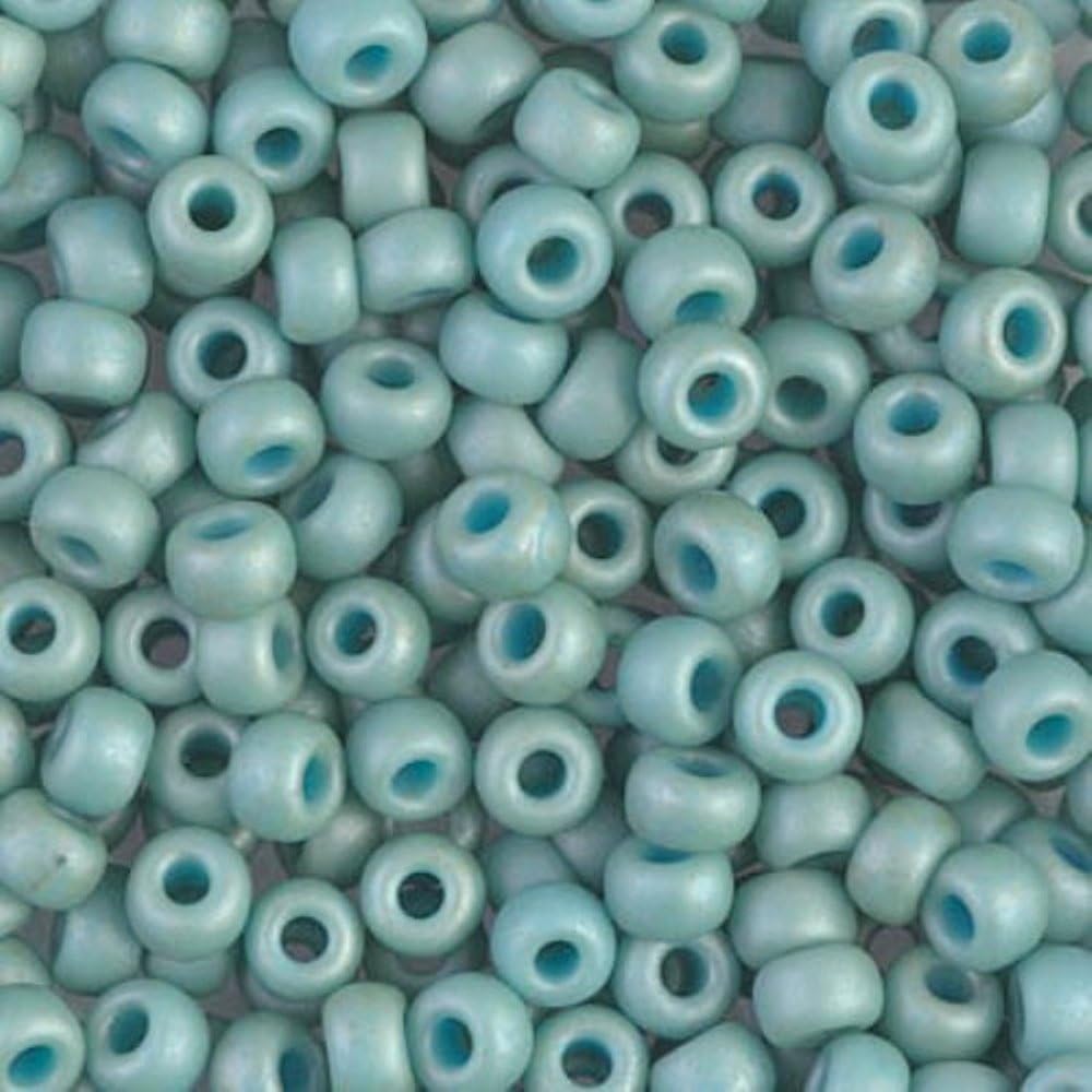 Miyuki Round Rocaille Seed Beads Size 6/0 20 Gram Tube Matte Opaque Sea Foam Luster