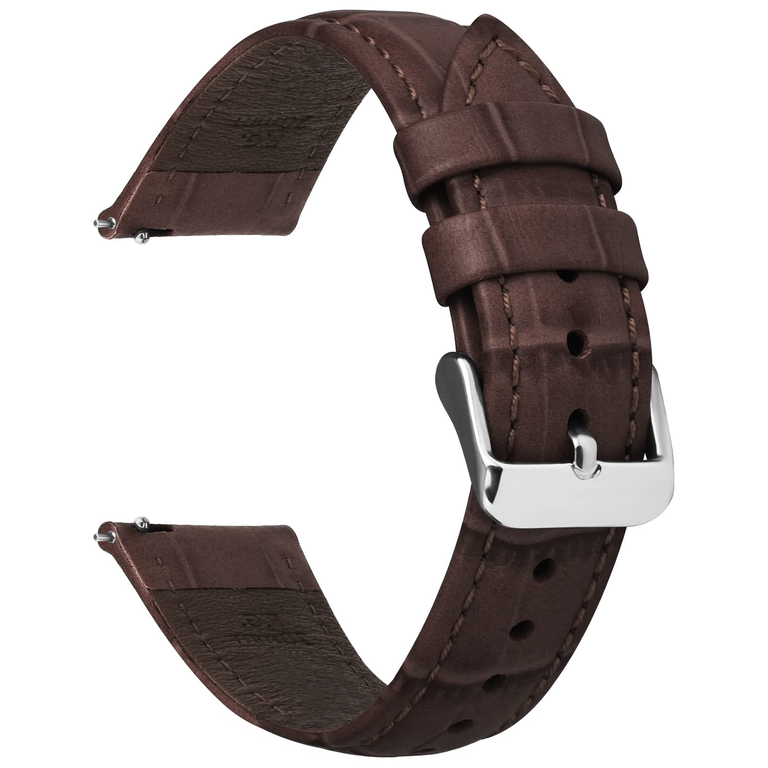 Fullmosa 18mm Quick Release Watch Straps, Bamboo Genuine Leather Watch Strap for Fossil Tailor/Gen 4 Q Venture HR/Gen 3 Q Venture/Garmin Vivoactive 4S/Vivomove 3S/Seiko Premier Kinetic,Brown (B0BVPPYLWY) Amazon Price History, Amazon Price Tracker