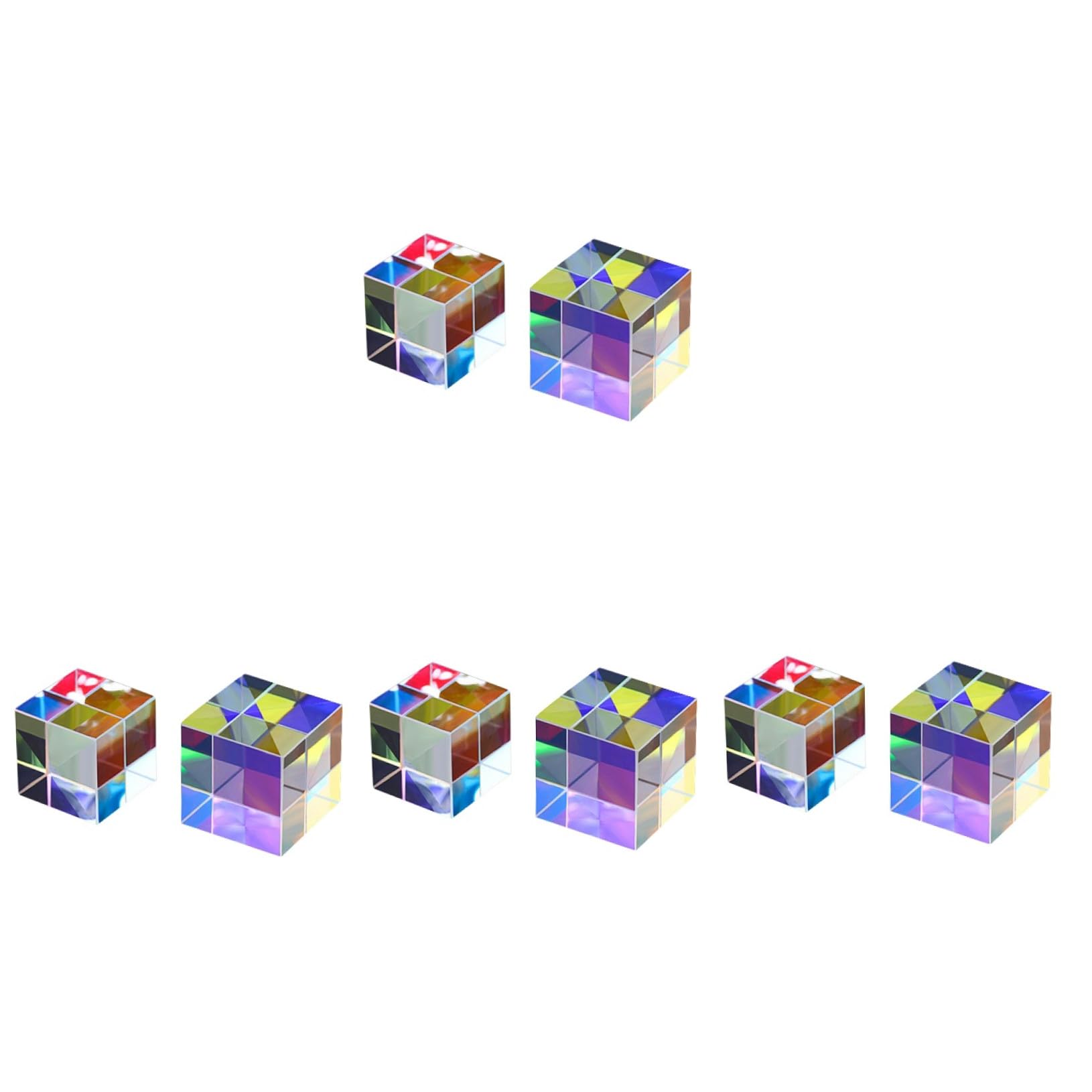 Toyvian 8piezas Prismas Ópticos De Cubo Para Experimentos De Física y Fotografía Efecto De Dispersión De Luz Aprendizaje Educativo y Decoración