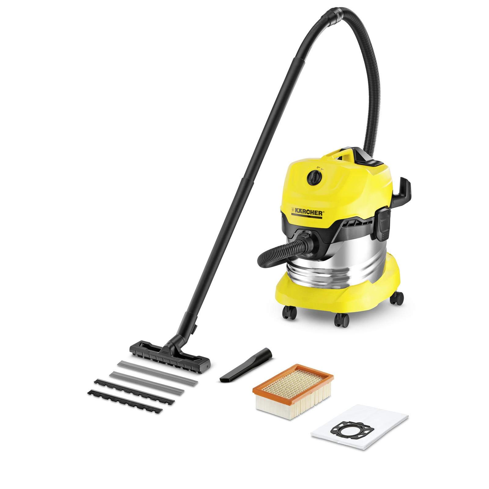 Karcher Wd4 Premium Multi-Purpose Wet & Dry Vacuum Cleaner 1000W, 1.348-154.0 Yellow