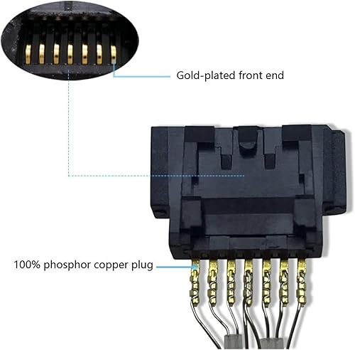 Miniatura 5 de Paquete de 6 cables SATA III rectos 6.0 Gbps 18 pulgadas (rojo)