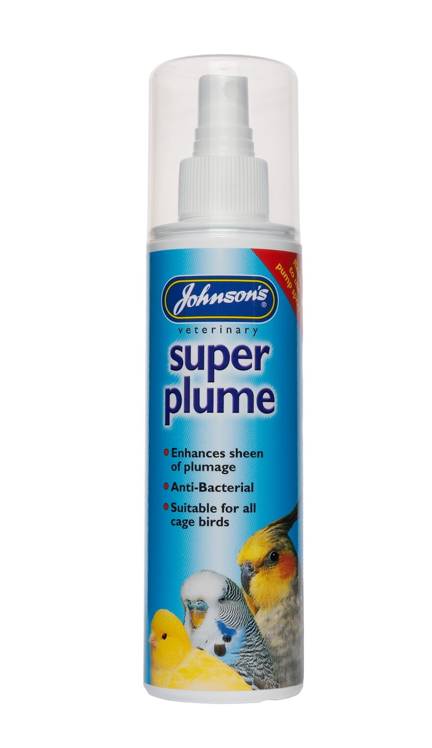 LEEWAY WOODWORK JOHNSONS SUPER PLUME SPRAY - 150ML PUMP - CAGED BIRDS - ANTIBACTERIAL - GLOSSY (1 SPRAY)