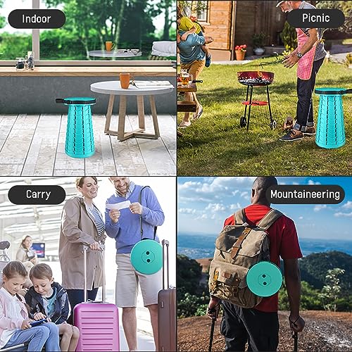 Image of Portable & Lightweight Foldable Camping Chair for Adults, Heavy Duty Folding Stool with Adjustable Shoulder Strap, Perfect for Picnic, Beach, Backyard, and Sporting Events, Max Weight 400lbs
