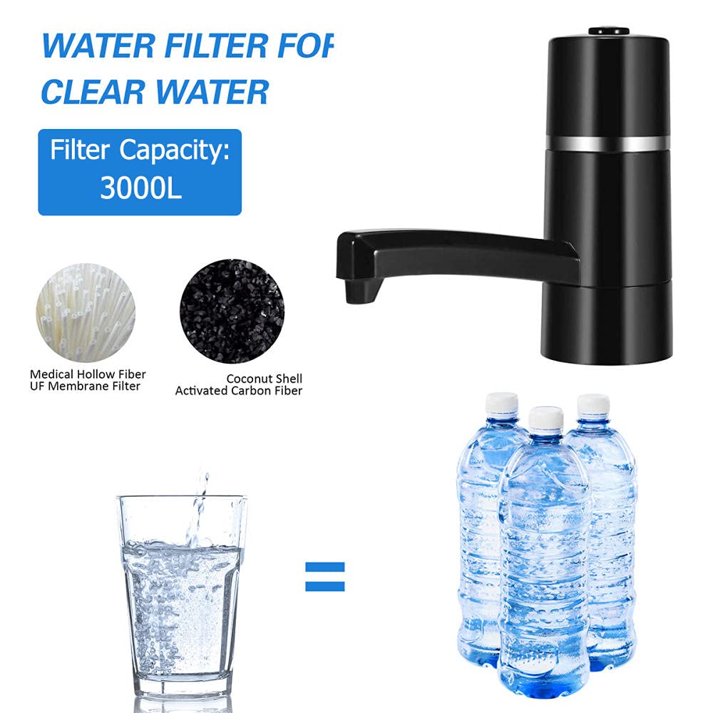 Dispensador de Bomba de Botella de Agua, Filtro De Agua Personal para Acampar, Juego De Purificador De Agua Portátil Filtro De Agua Pajita para Filtración De Agua Paja