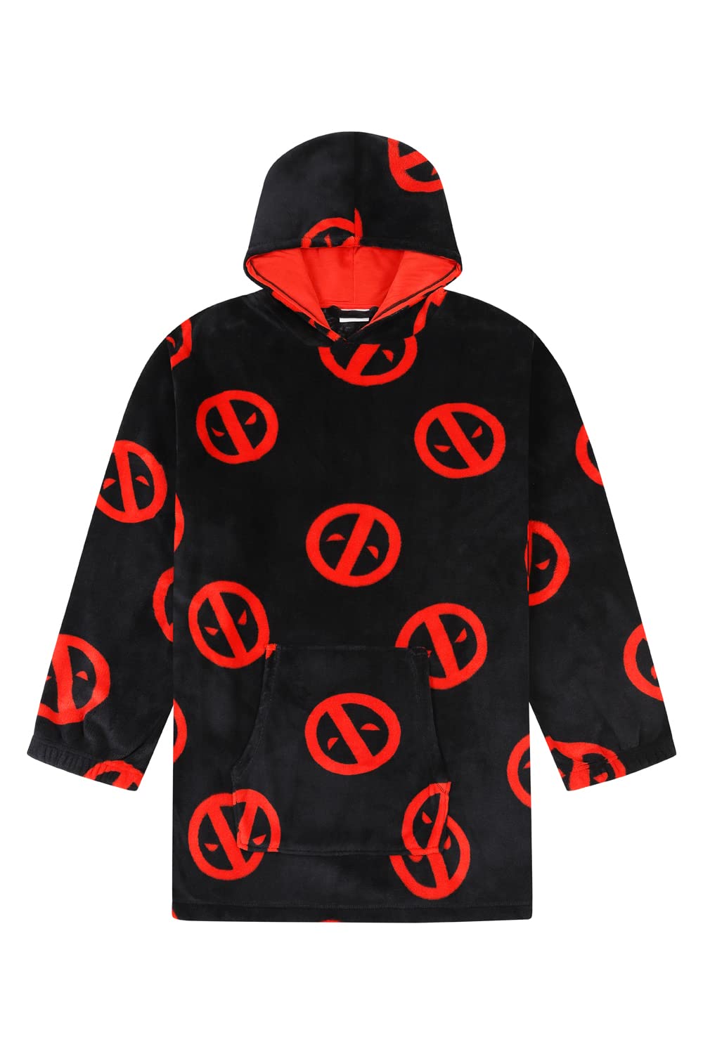 Marvel Deadpool - Sudadera con capucha para hombre, forro polar de gran tamaño, color negro, Negro, Talla única