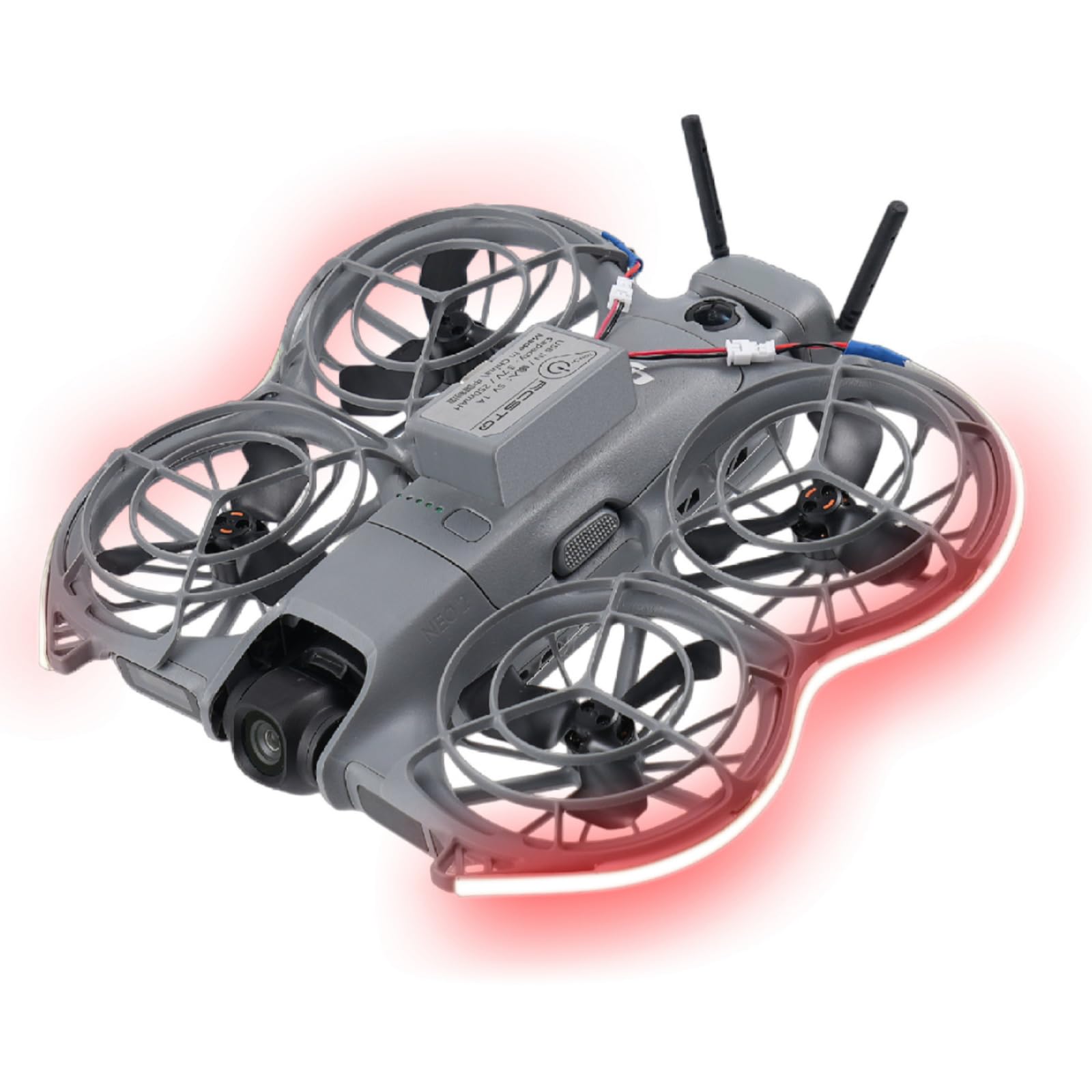 Neo 2 Light Strip for DJI Neo 2, LED Warning Lights for Night-time Drone Flights, 3 Adjustable Brightness Levels (red)