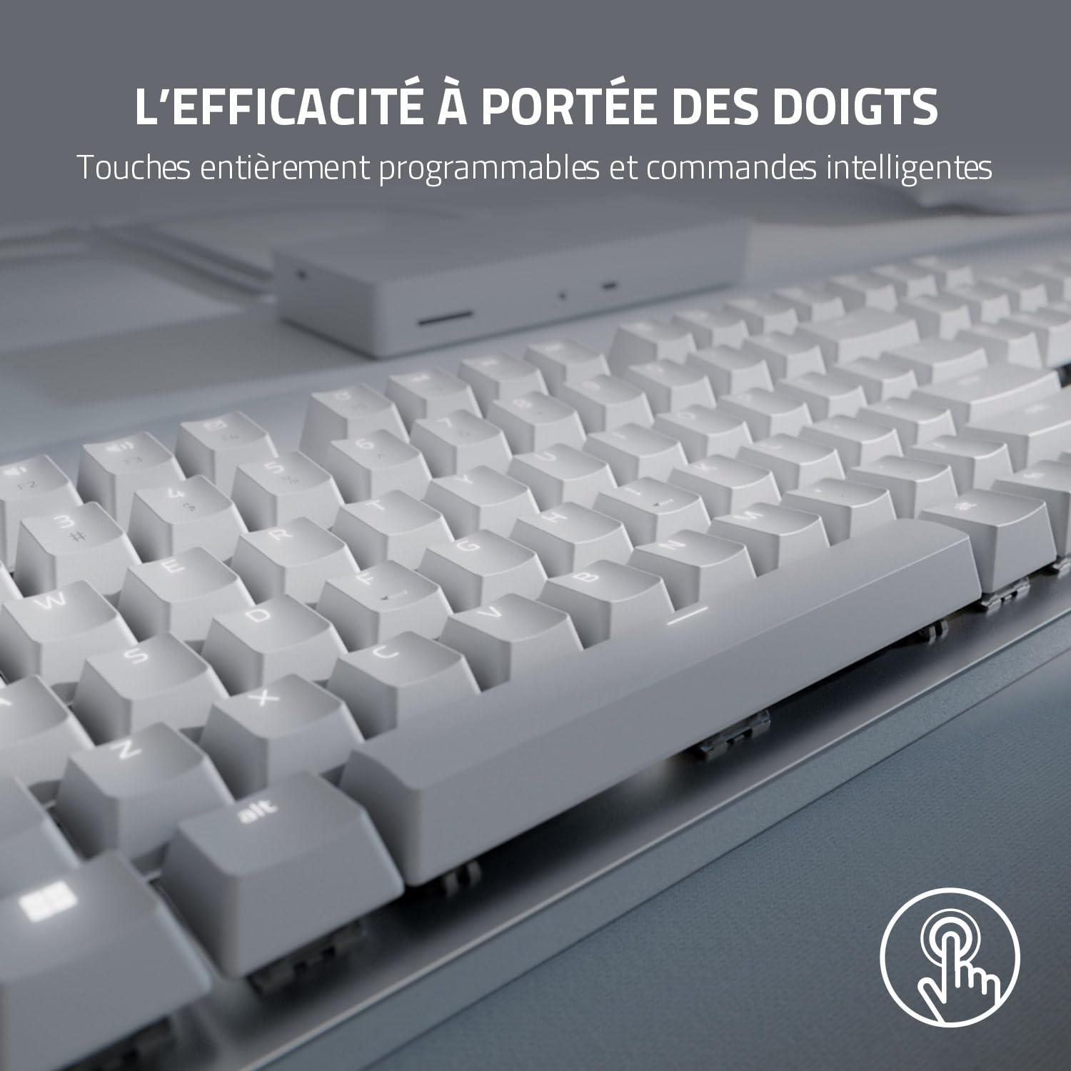Razer Pro Type Ultra - Clavier professionnel sans fil ergonomique pour une productivité accrue au bureau - sans fil USB pour - Buetooth PC/Mac - FR-Clavier AZERTY | Mercury