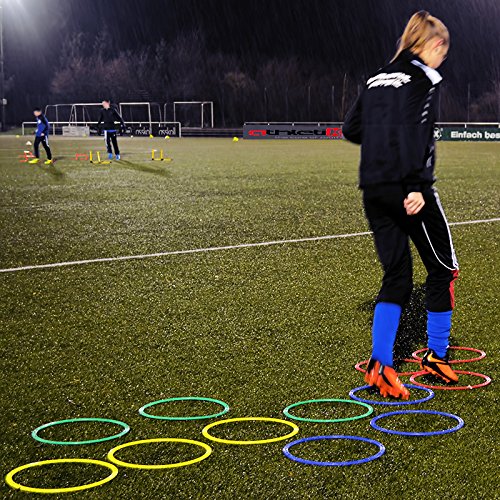 Lot De 12 Anneaux D'entraînement D'agilité Pour Football - 30, 40, 50 Cm - Polypropylène - Pour Sport, Gym, Exercices Enfants