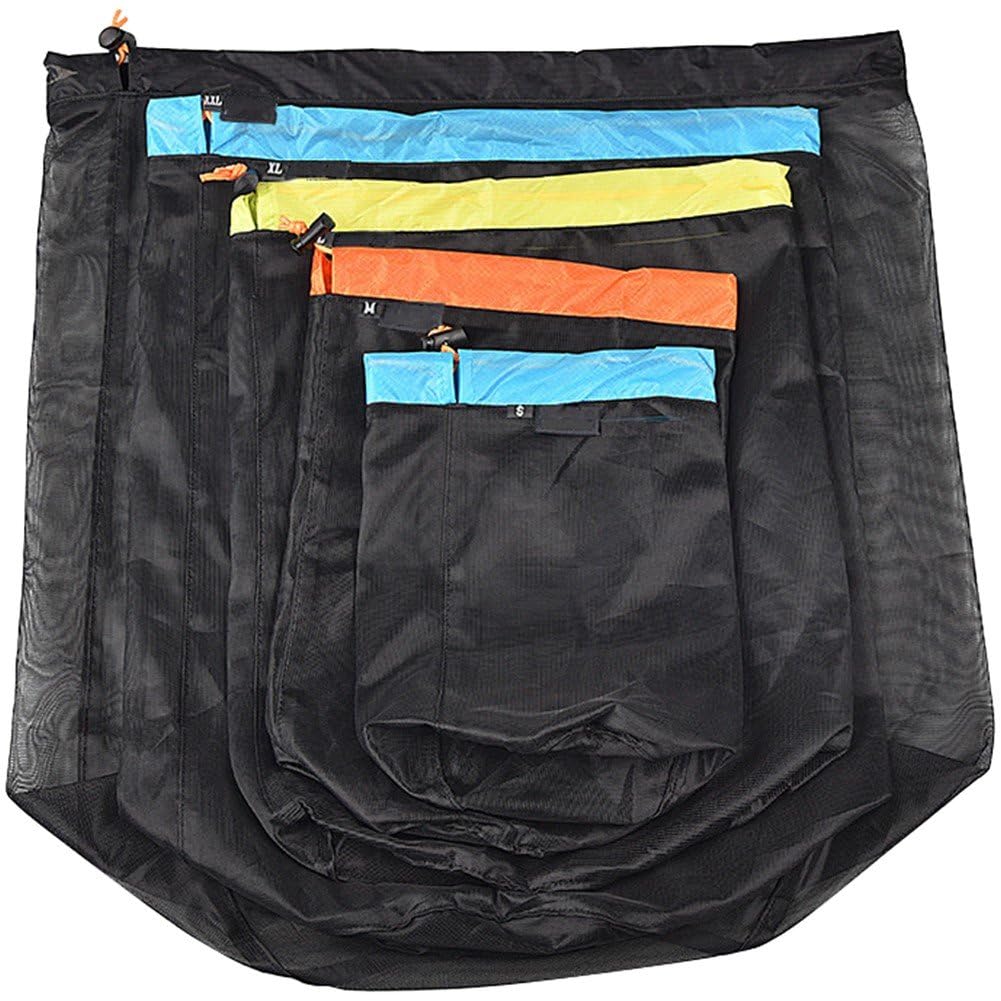 Sac à cordon en maille (lot de 5) léger pour le rangement en voyage